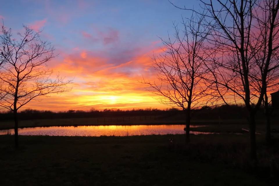 Sunset over the main pond