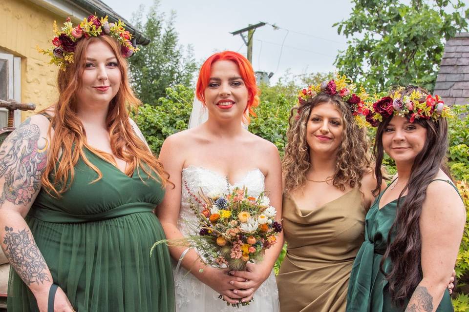 Bride & bridesmaids