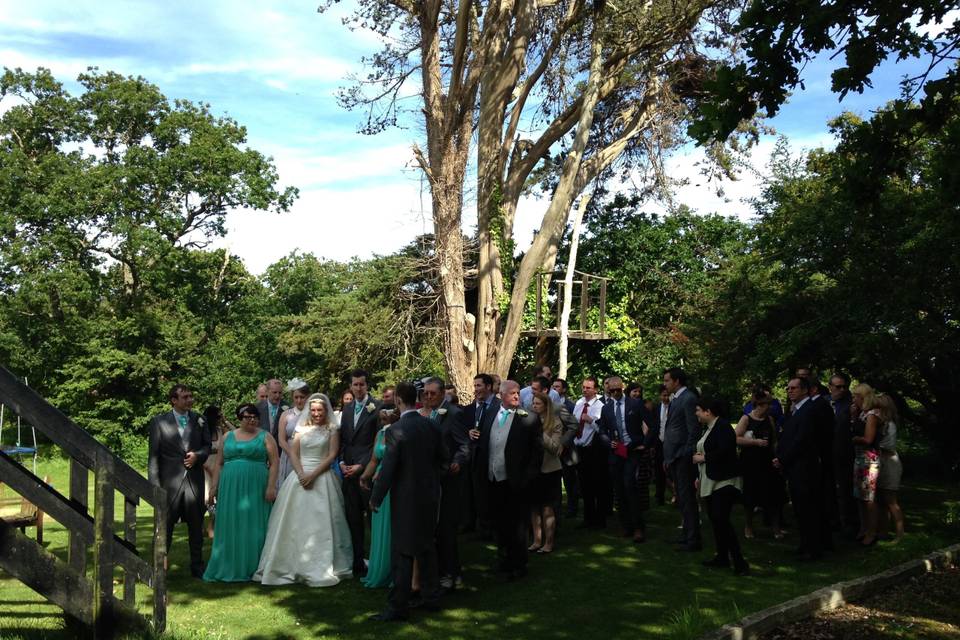 Wedding cake cutting at Tournerbury