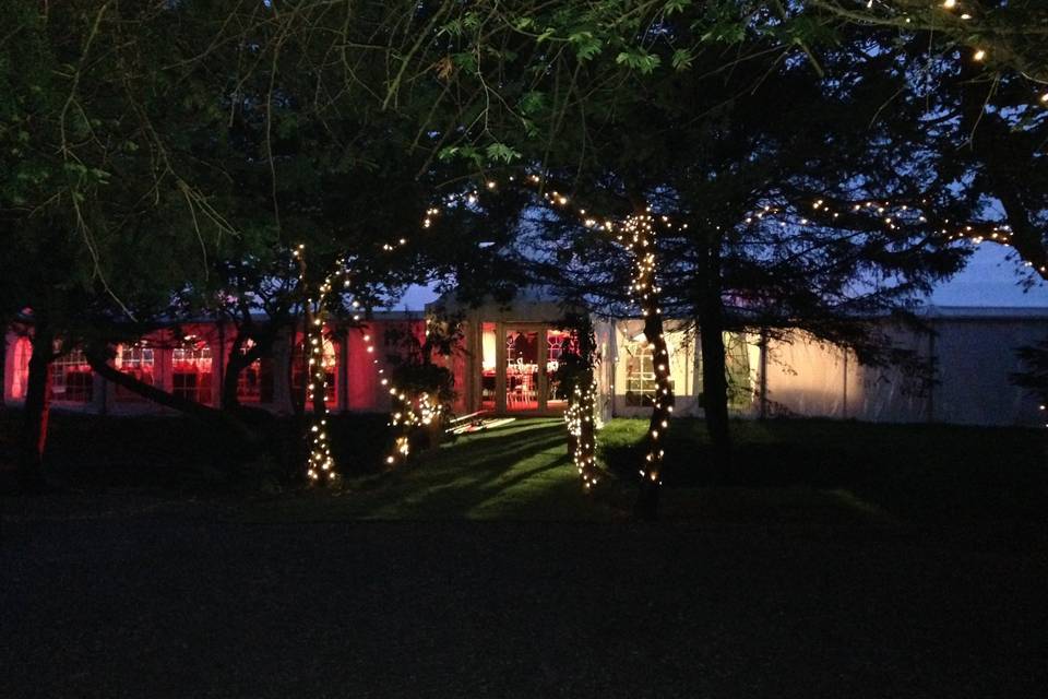 Tournerbury wedding venue by night