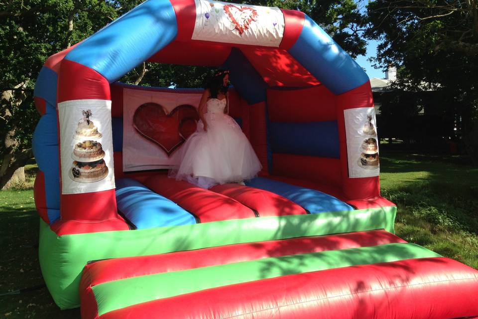 Bouncing around on your wedding day at Tournerbury