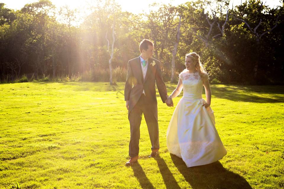 Kiss before wedding breakfast!