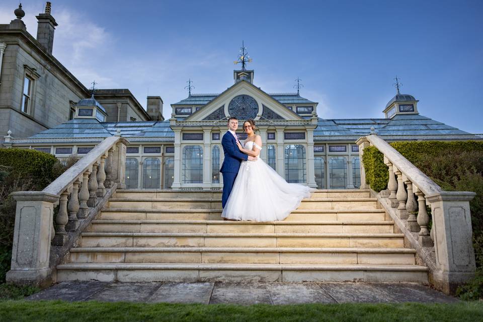 On the steps