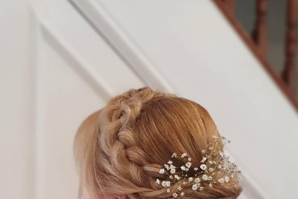Low updo with braid