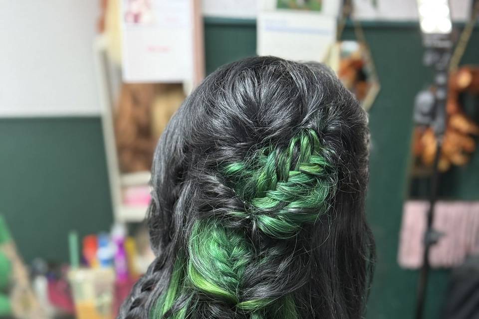 Boho half up/down