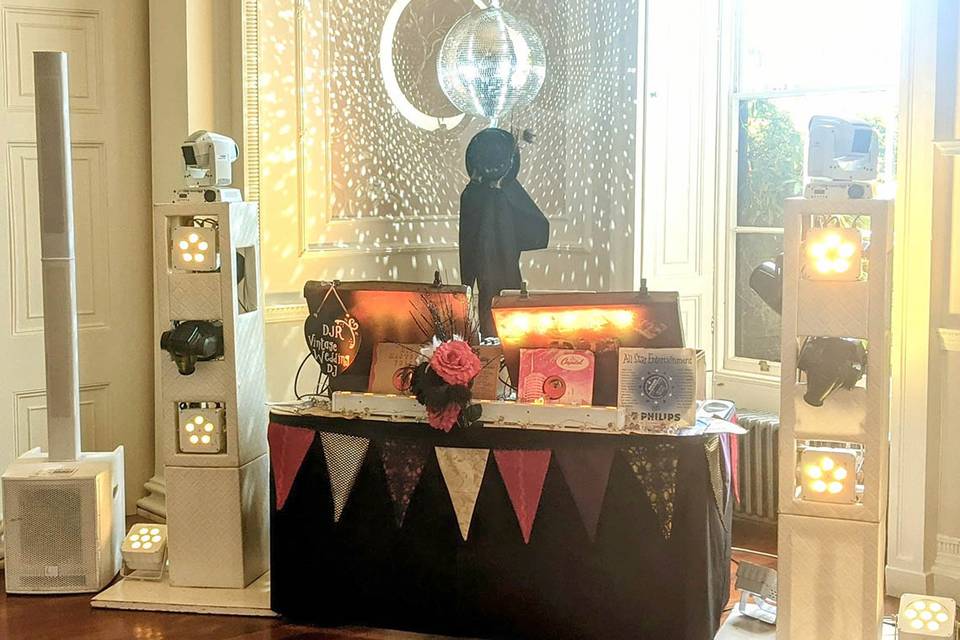 Vintage Wedding DJ setup