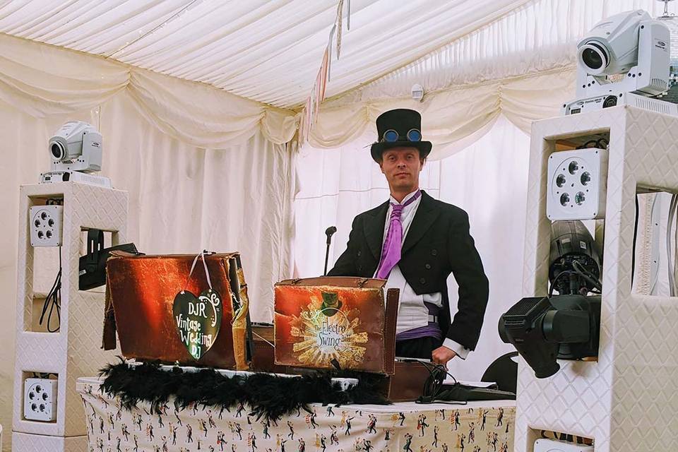 Vintage Wedding DJ setup