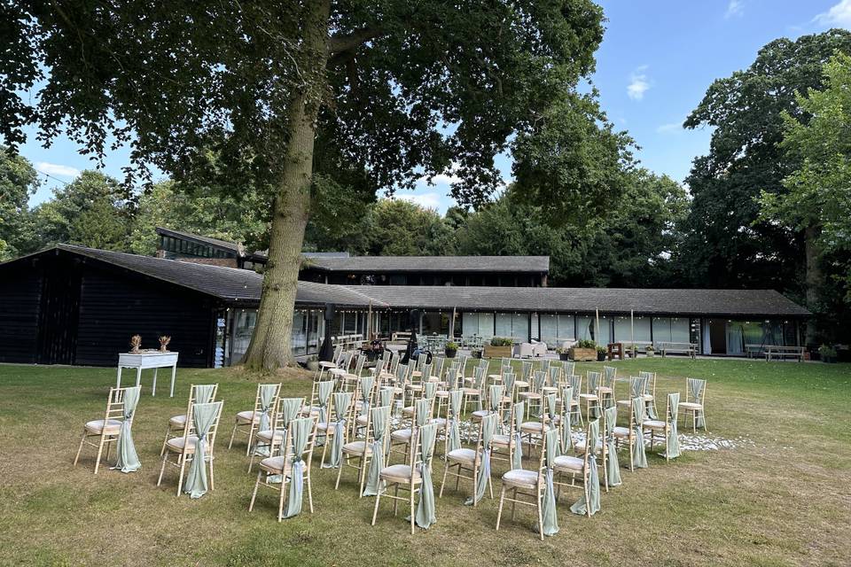 Outdoor ceremony setup