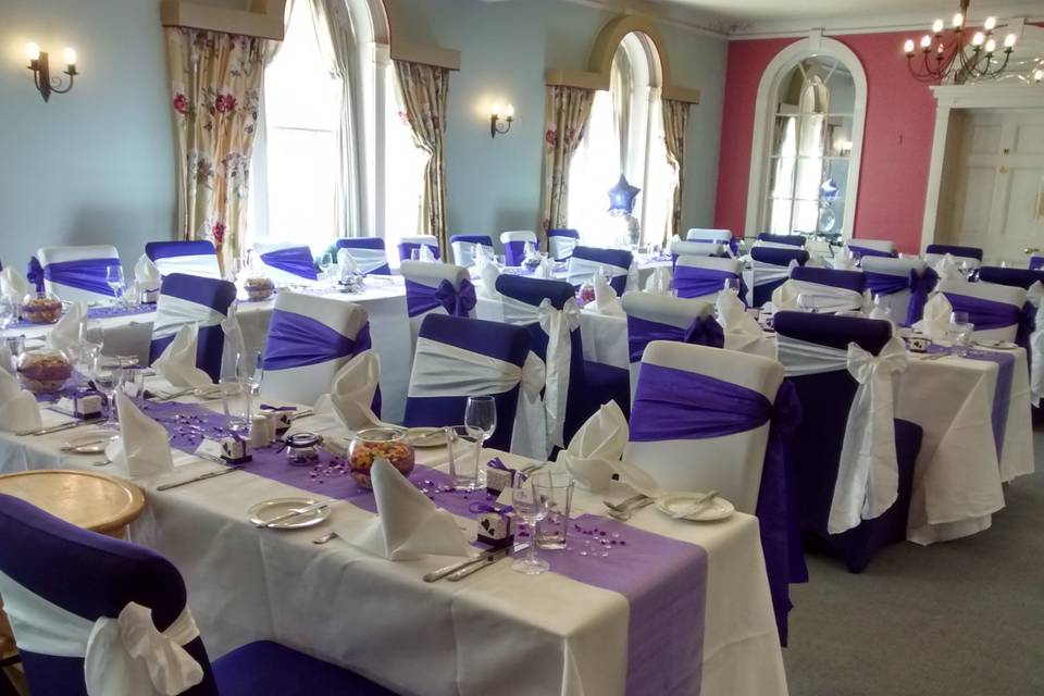 Purple decor for reception