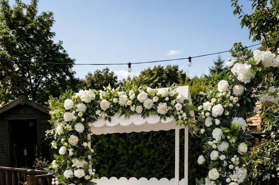 Floral Arch and Sweet Cart