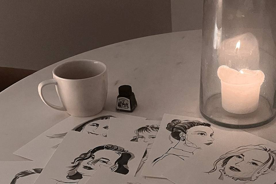 Black & white close-up style