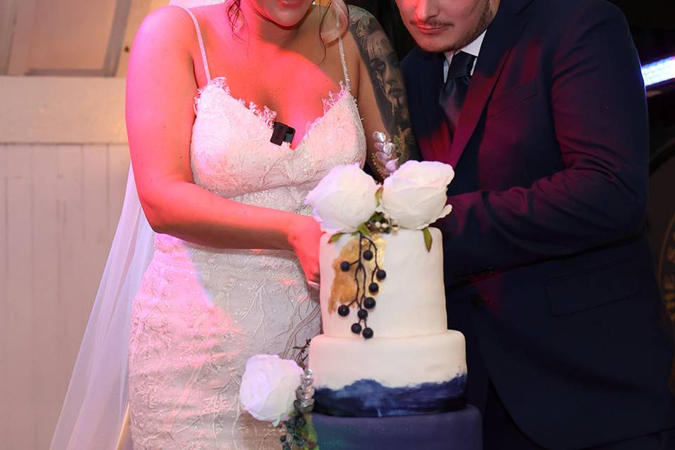 Cutting the wedding cake