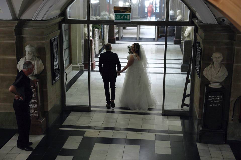 Leaving the Guildhall Hull