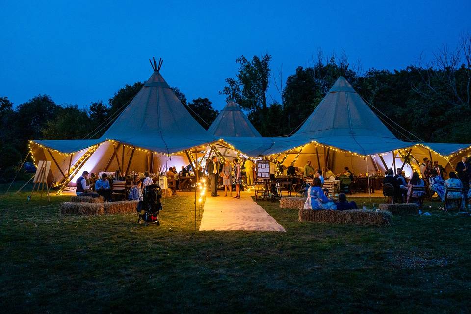 Tipis at Dusk