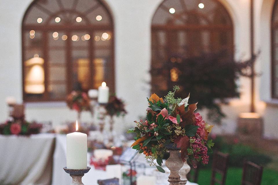 Cloister wedding dinner