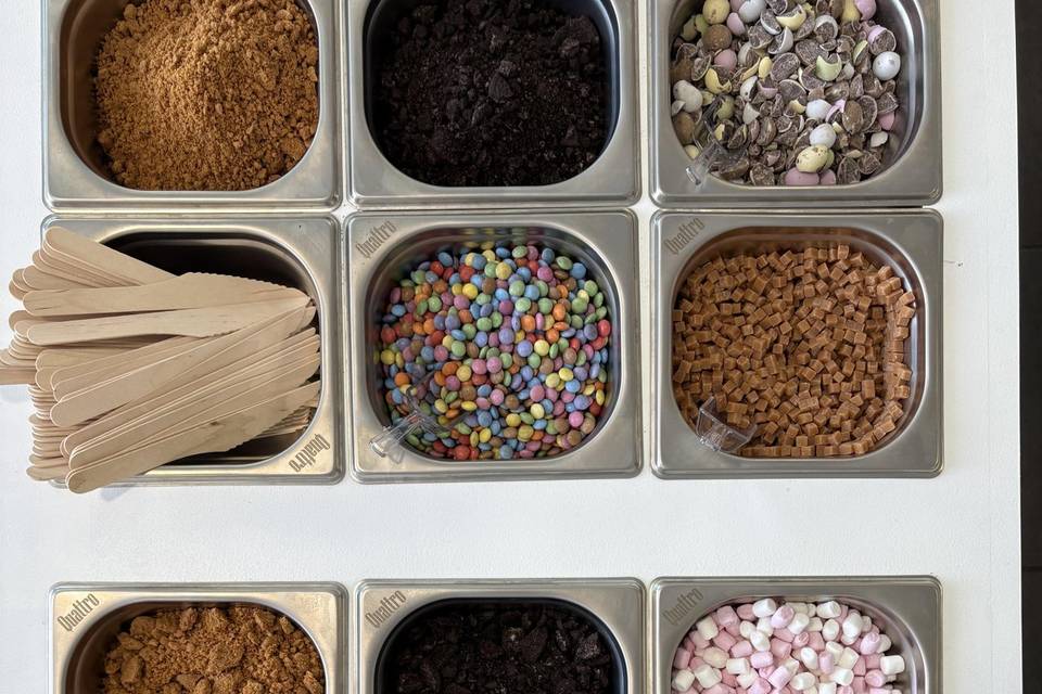 Toppings display