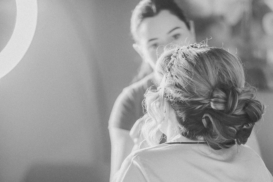 Bride getting ready