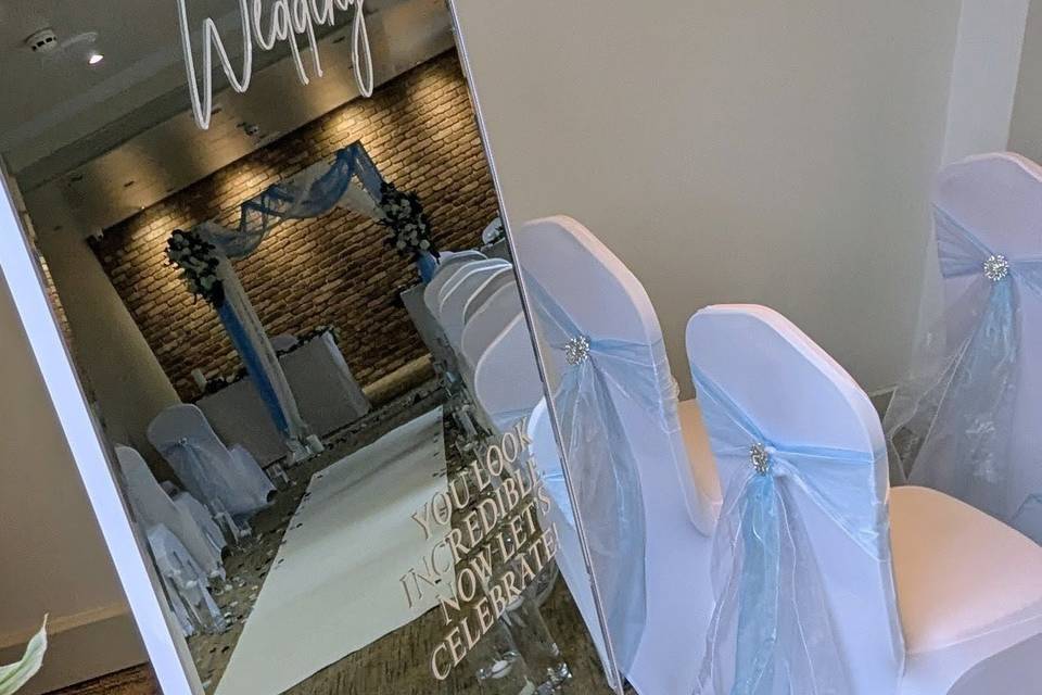 Blue & white