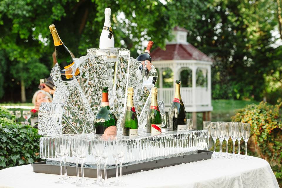 Champagne Ice Sculpture In The Gardens