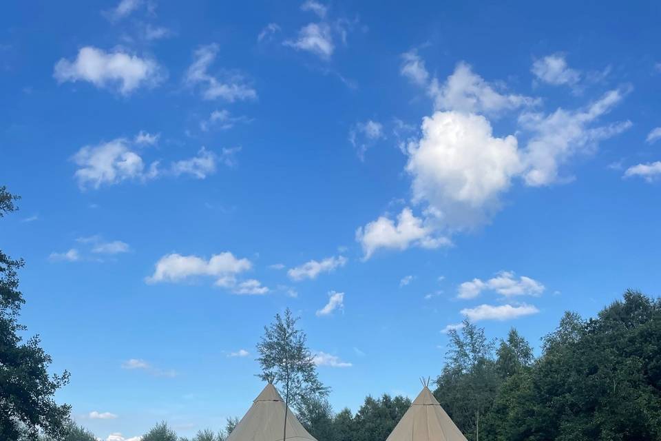 View of the tipis