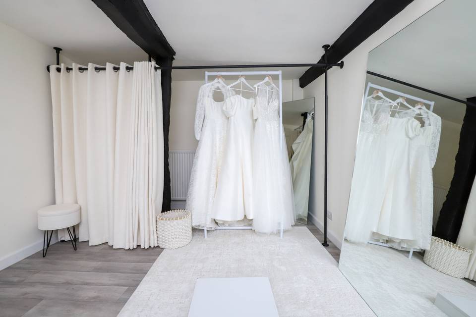 Boutique mirrors and racks