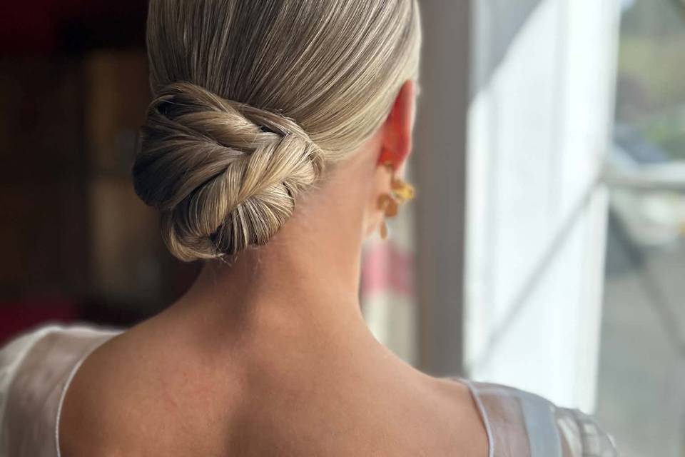 Sleek low bun