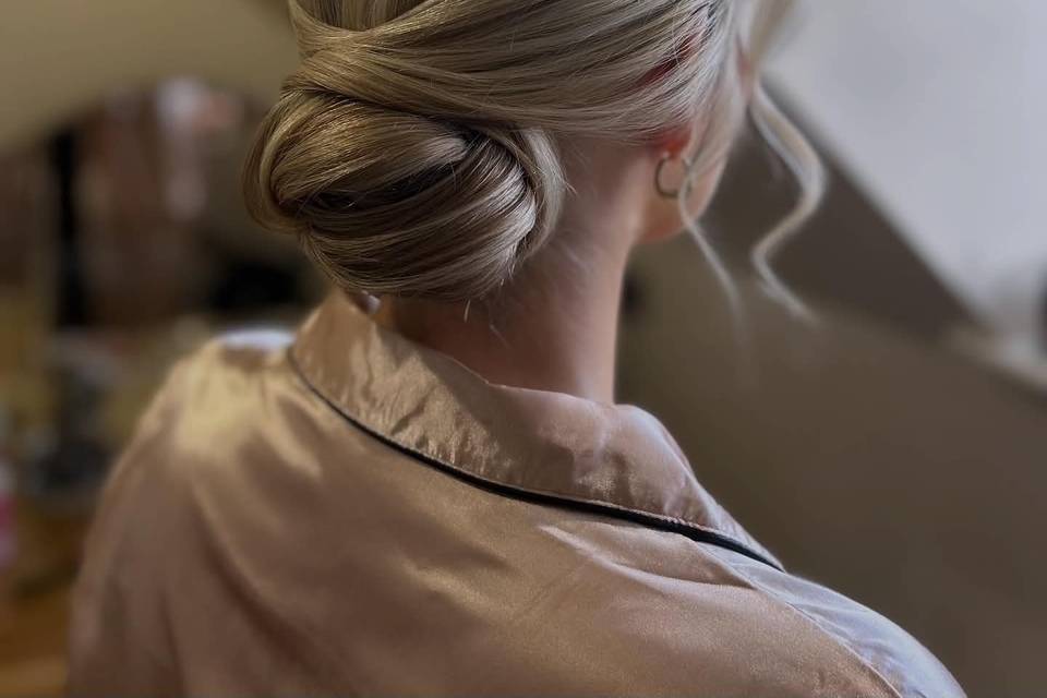 A soft low bun