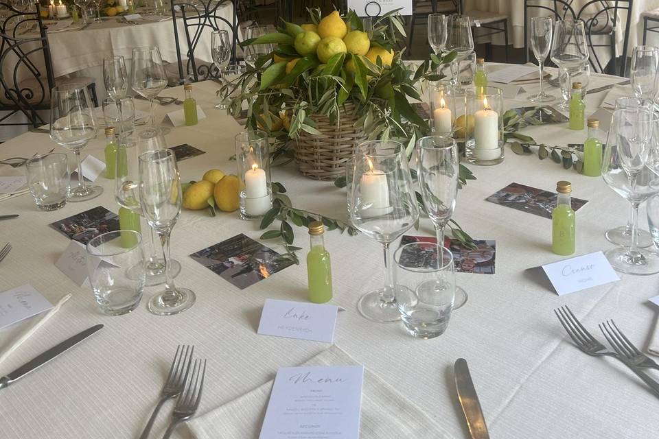 Wedding dinner set up