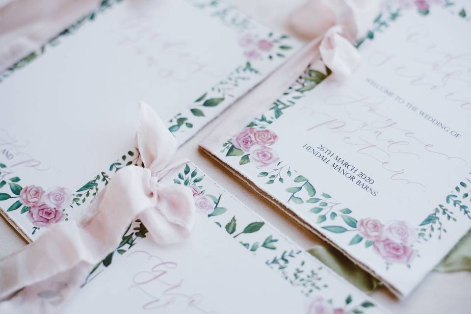 Rose and calligraphy vows
