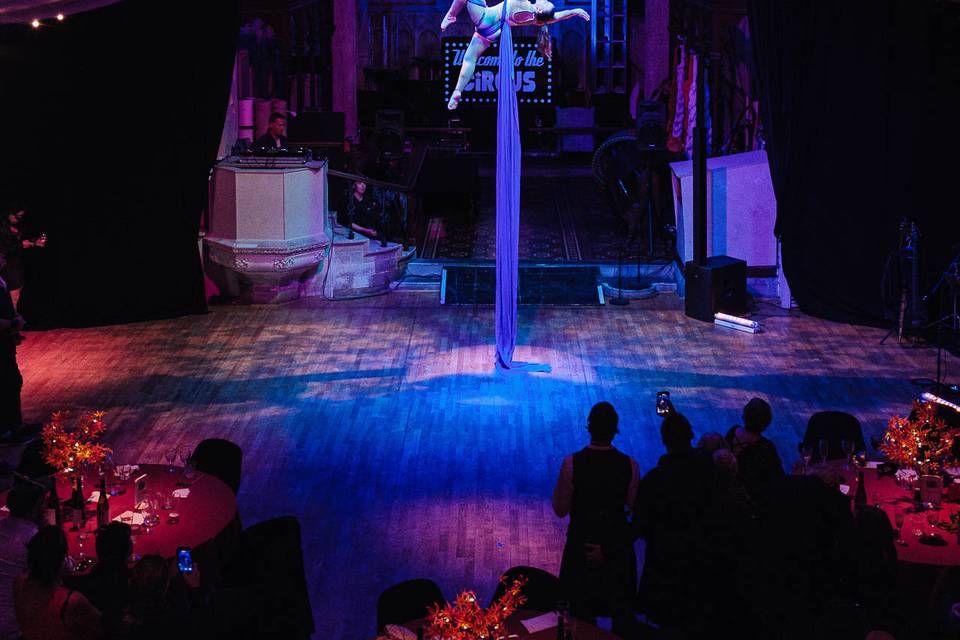 Aerial silk performance