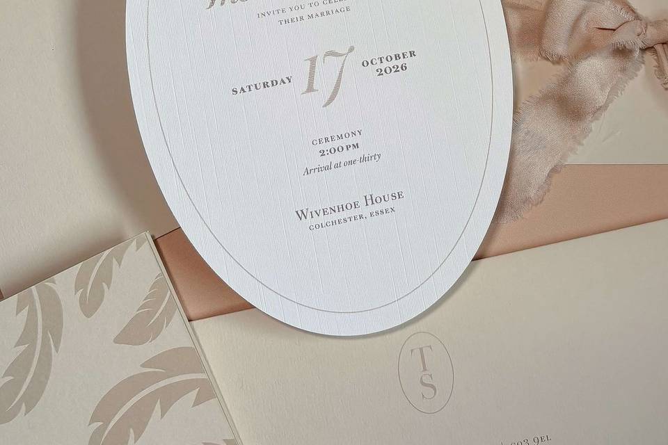 Oval Wedding Invitation