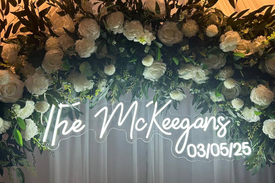 Personalised wedding LED sign