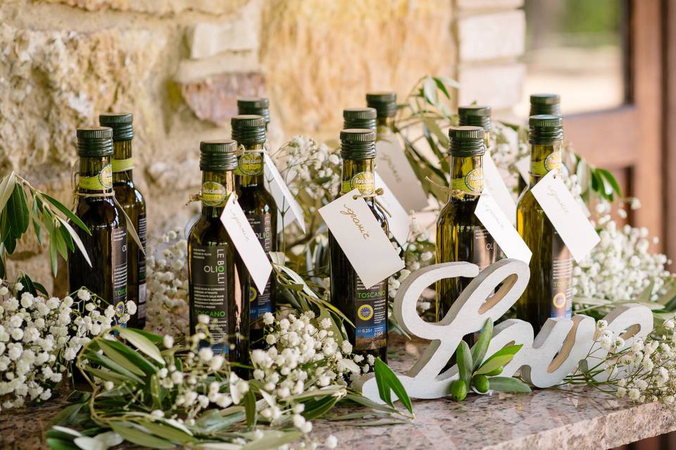 Olive oil as wedding favor