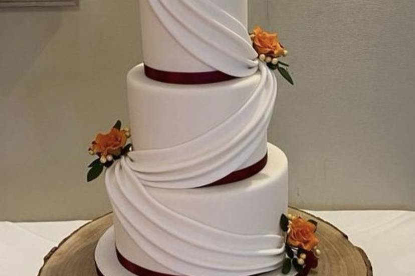 Swag and rose cake