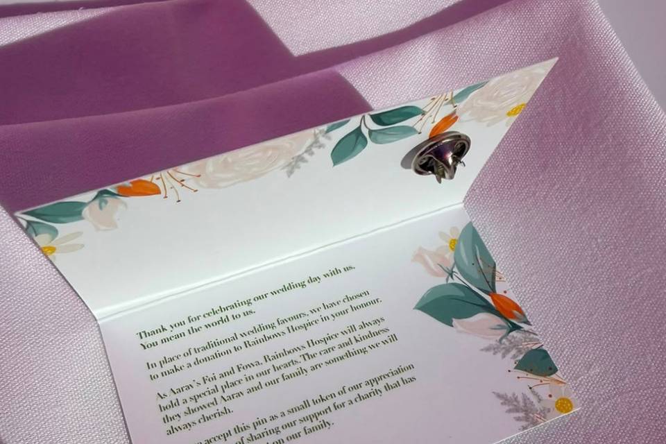 Gold Wedding Favours (Inside)