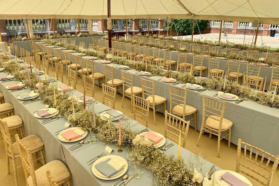 Chiavari chairs and tables