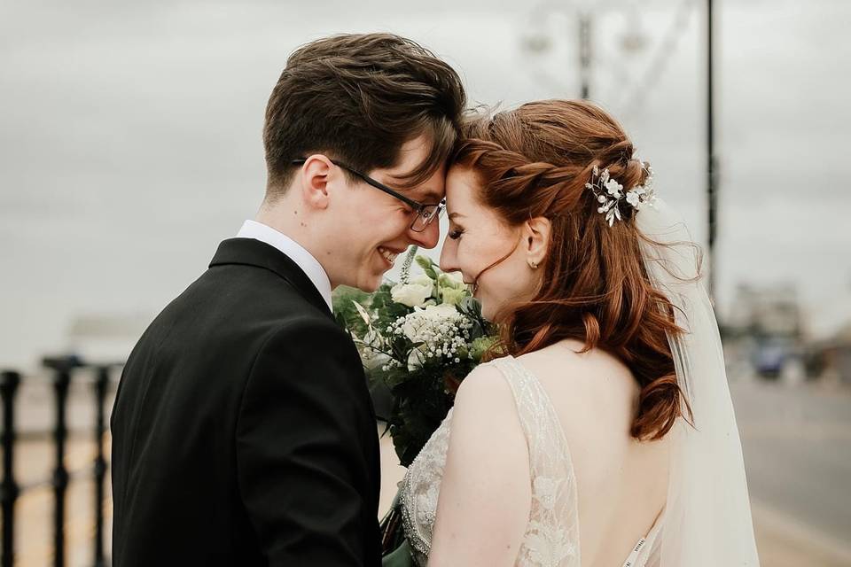 Bride & Groom on the seafront