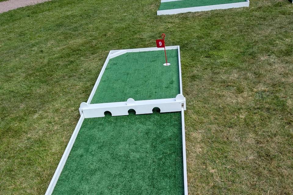 Through the hole.