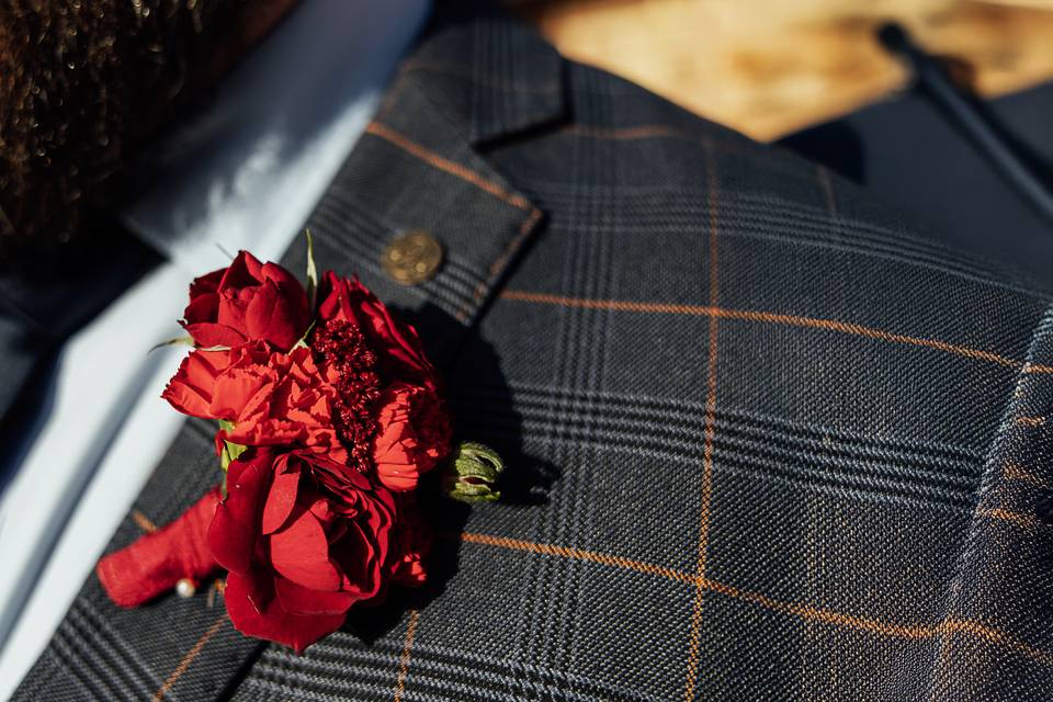 Red Rose Buttonhole