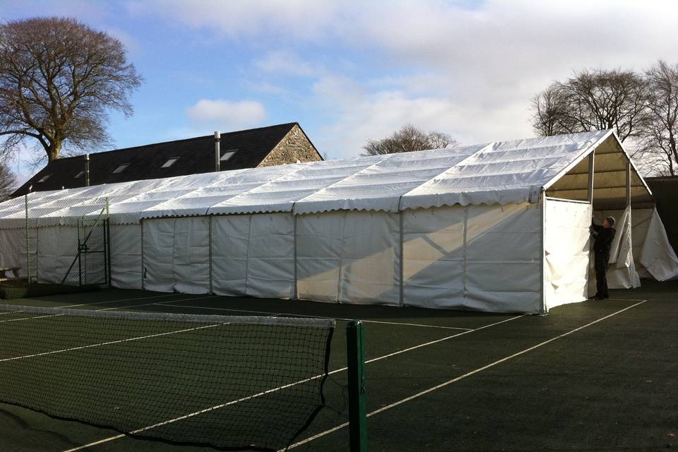 Marquee on the tennis court