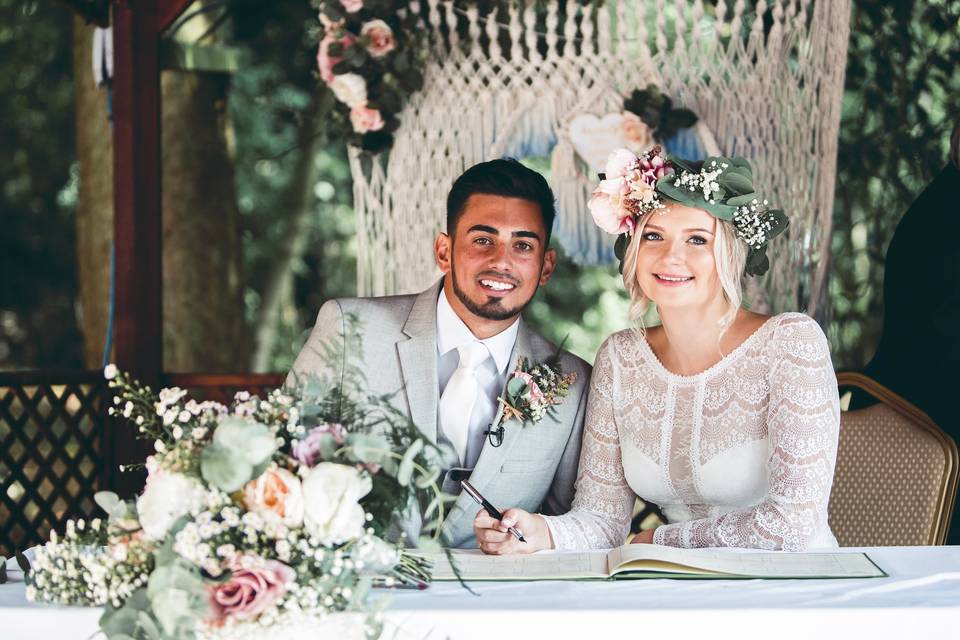 The Glade Woodland Wedding Ceremony, photograph by Bellabambini