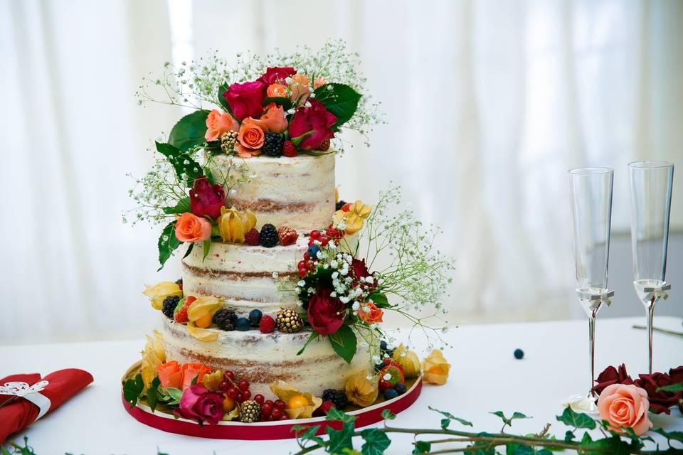 Autumn Naked Wedding Cake