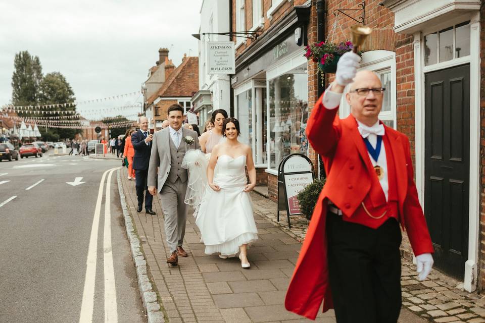 Escorting the happy couple