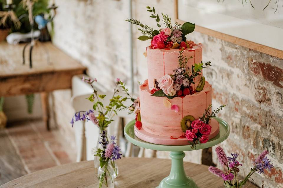 Pink petite wedding cake