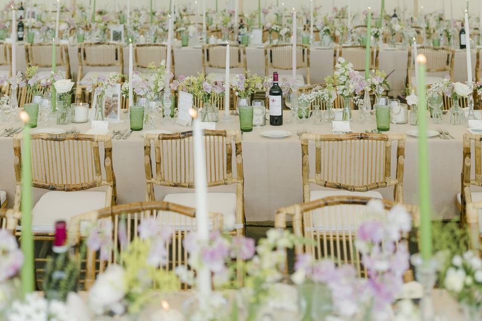 Wedding marquee flowers