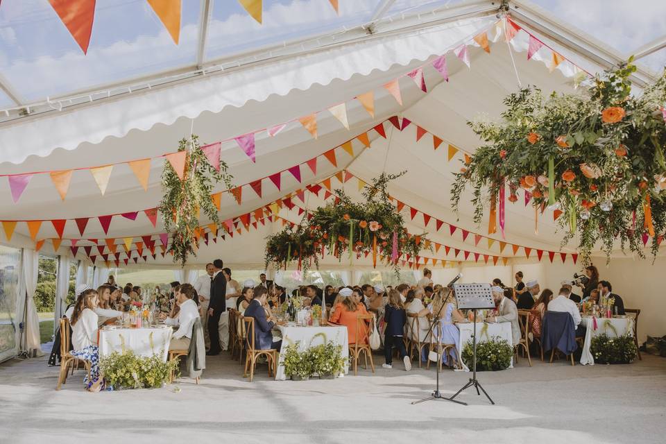 Coastal wedding marquees