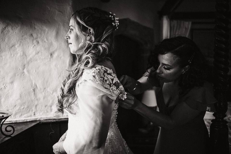 Getting the bride ready