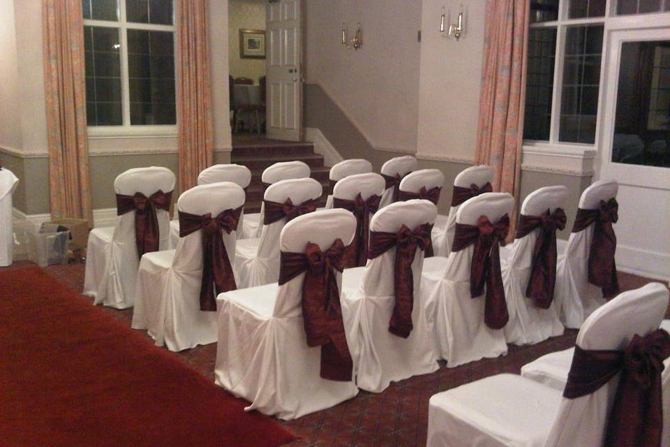 Chair Cover hire with Taffeta sashes