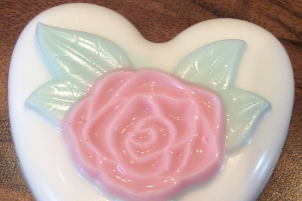 Heart rose soap