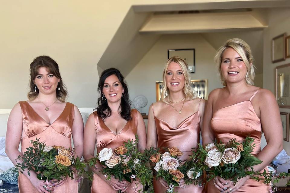 Bridesmaid hair and makeup